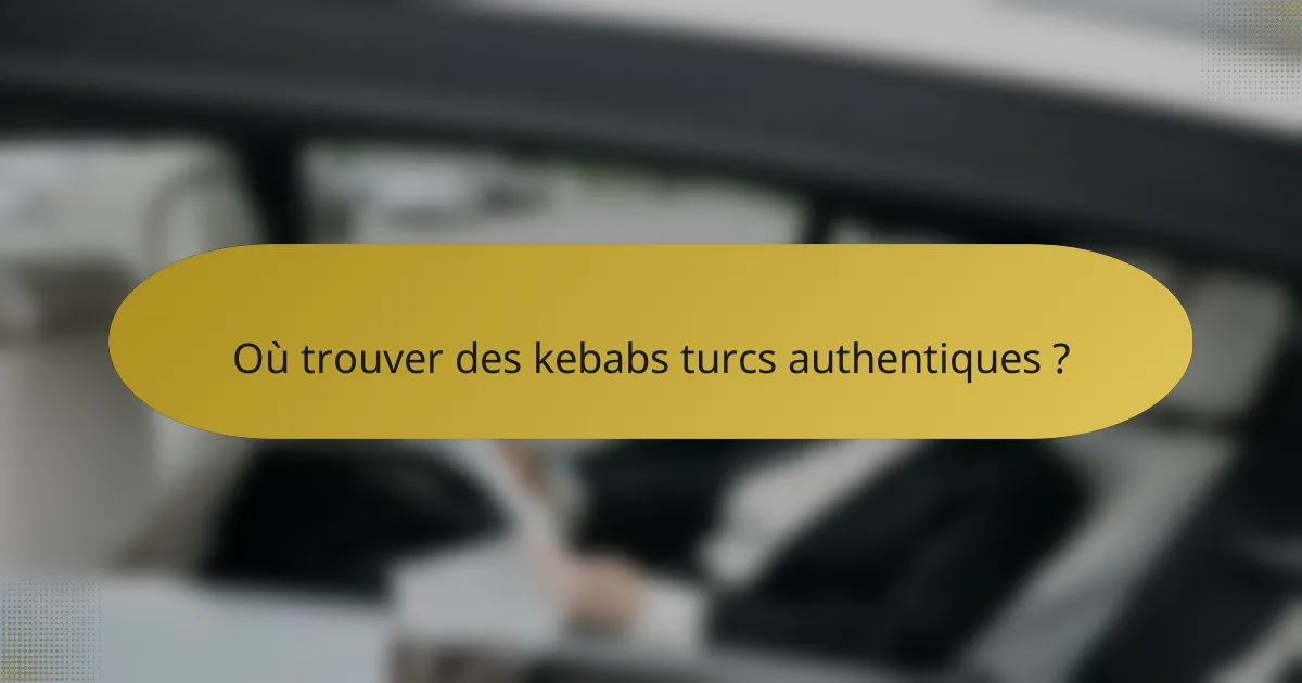 Où trouver des kebabs turcs authentiques ?
