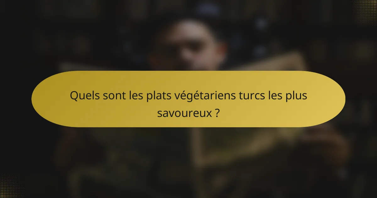 Quels sont les plats végétariens turcs les plus savoureux ?